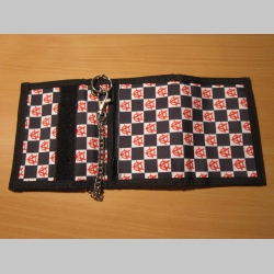 Anarchy SKA hrubá pevná textilná peňaženka s retiazkou a karabínkou